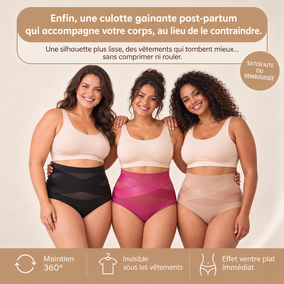 Culotte gainante post-partum à compression 360°